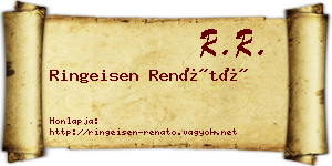 Ringeisen Renátó névjegykártya
